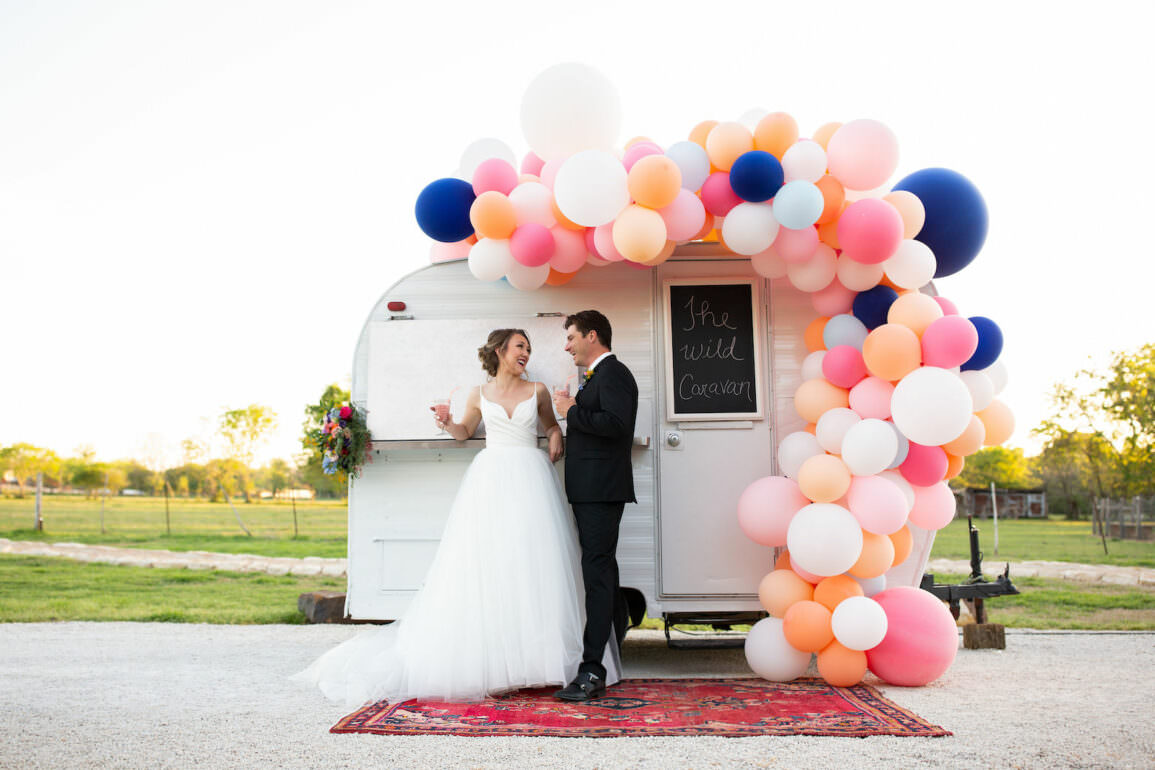Balloon Garland Caravan Wedding Decor