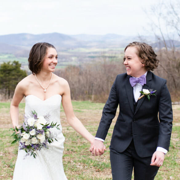 Lavender and Gray Mountain Wedding