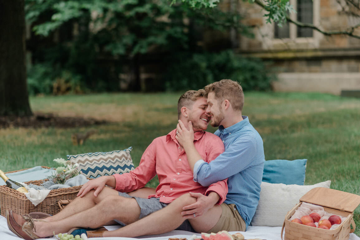 Outdoor Picnic Gay Engagement Session