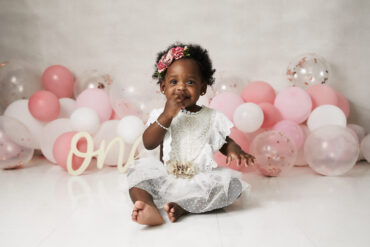 Pink One Year Old Cake Smash Session