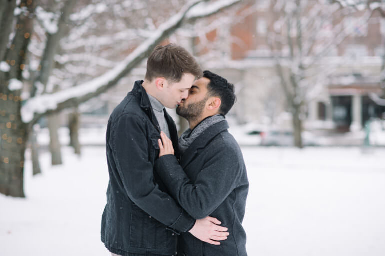 Snowy Gay Engagement Session Halifax Nova Scotia