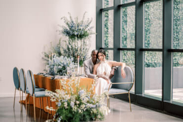 Brooklyn Wedding at The Atrium Blue and White