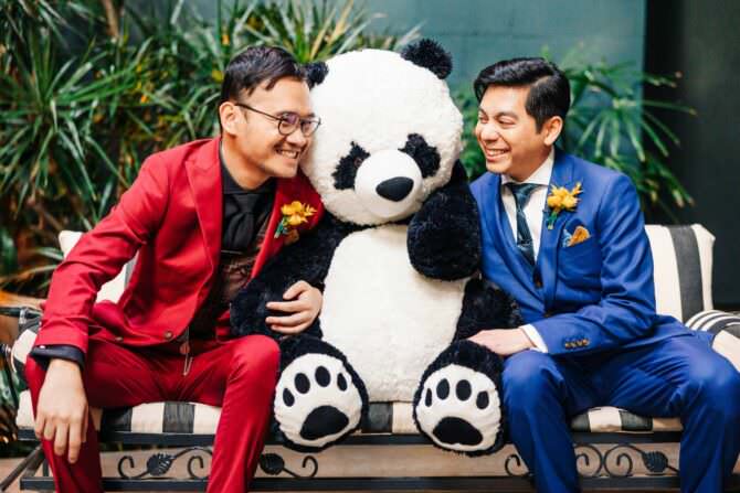 This Lego and Panda-Themed Wedding With a Mondrian Color Palette Is Fresh, Modern and Fun